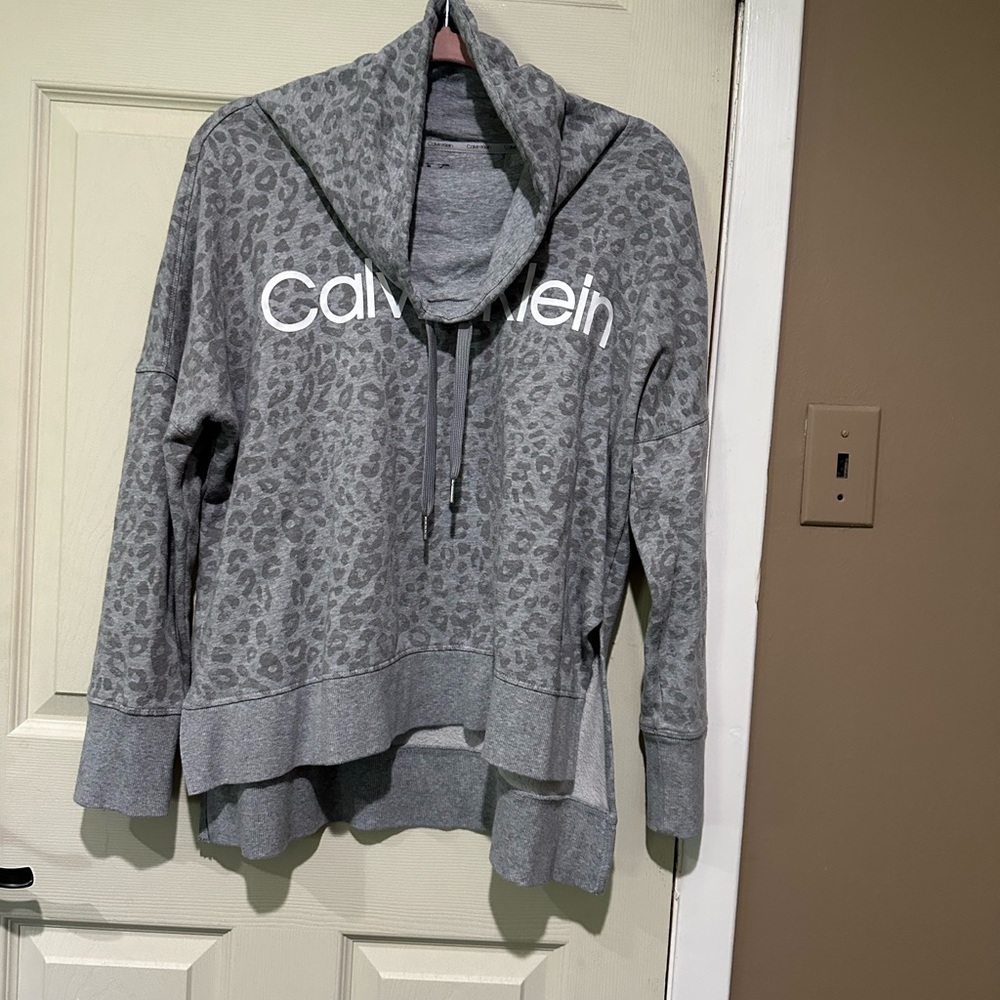 Calvin Klein Gray Animal Print Hoodie